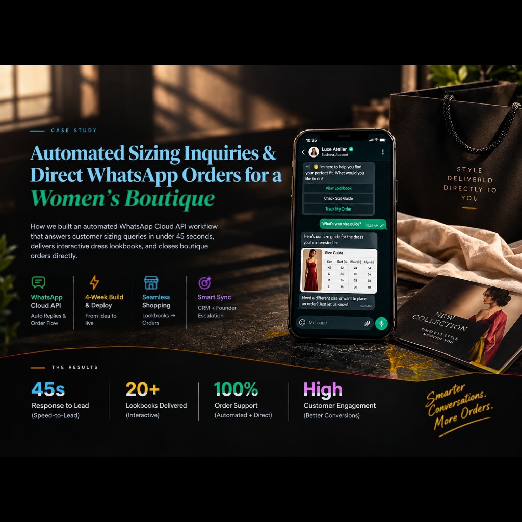 Automated Sizing Inquiries & Direct WhatsApp Orders for a Women's Boutique